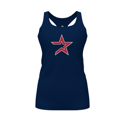 [CUS-DFW-RCBK-PER-NVY-FYS-LOGO1] Racerback Tank Top (Female Youth S, Navy, Logo 1)