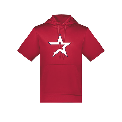 [6871.083.S-LOGO3] Men's Dri Fit Short Sleeve Hoodie (Adult S, Red, Logo 3)