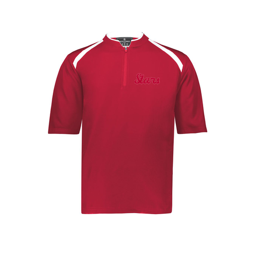 [229581-AS-RED-LOGO2] Men's Dugout Short Sleeve Pullover (Adult S, Red, Logo 2)