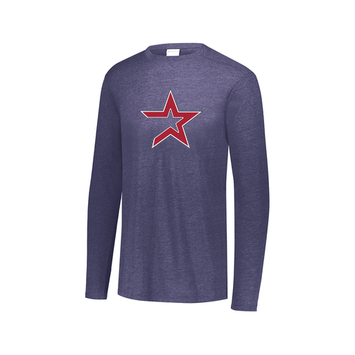 [FTLCUBNV-AXS-LOGO1] Decker Men's Tri-Blend T-Shirt - Long Sleeve (Adult XS, Navy, Logo 1)