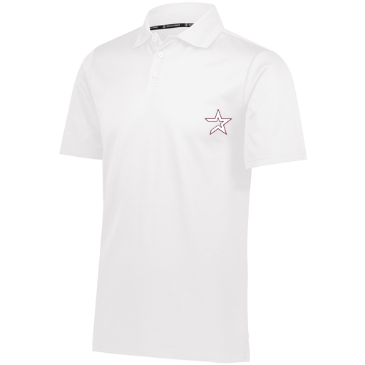 [222568.005.S-LOGO3] Men's Prism Polo (Adult S, White, Logo 3)