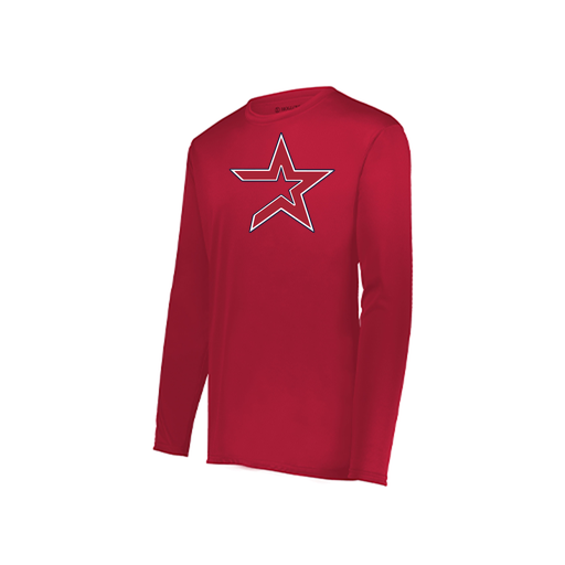 [222823.083.S-LOGO1] Youth LS Smooth Sport Shirt (Youth S, Red, Logo 1)