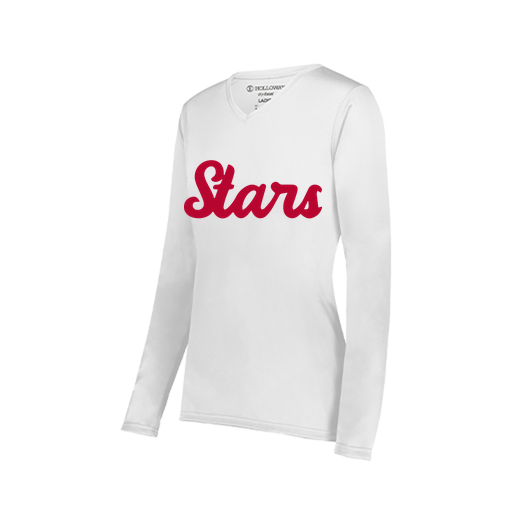 [222824.005.S-LOGO2] Ladies LS Smooth Sport Shirt (Female Adult S, White, Logo 2)