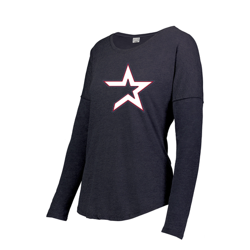 [FTLCUBNV-FAS-LOGO3] Decker Women's Tri-Blend T-Shirt - Long Sleeve (Female Adult S, Navy, Logo 3)